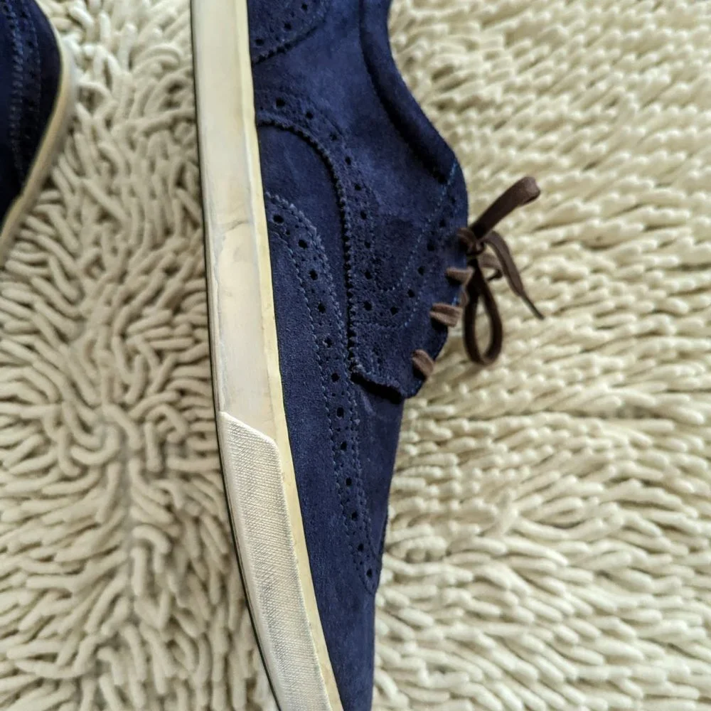 Cole Haan mens C13806 Joshua wingtip blue suede Oxford shoes